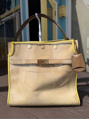 Tory Burch Lee Radziwill Raincoat Double Satchel/Shoulder Strap in Clear Multi